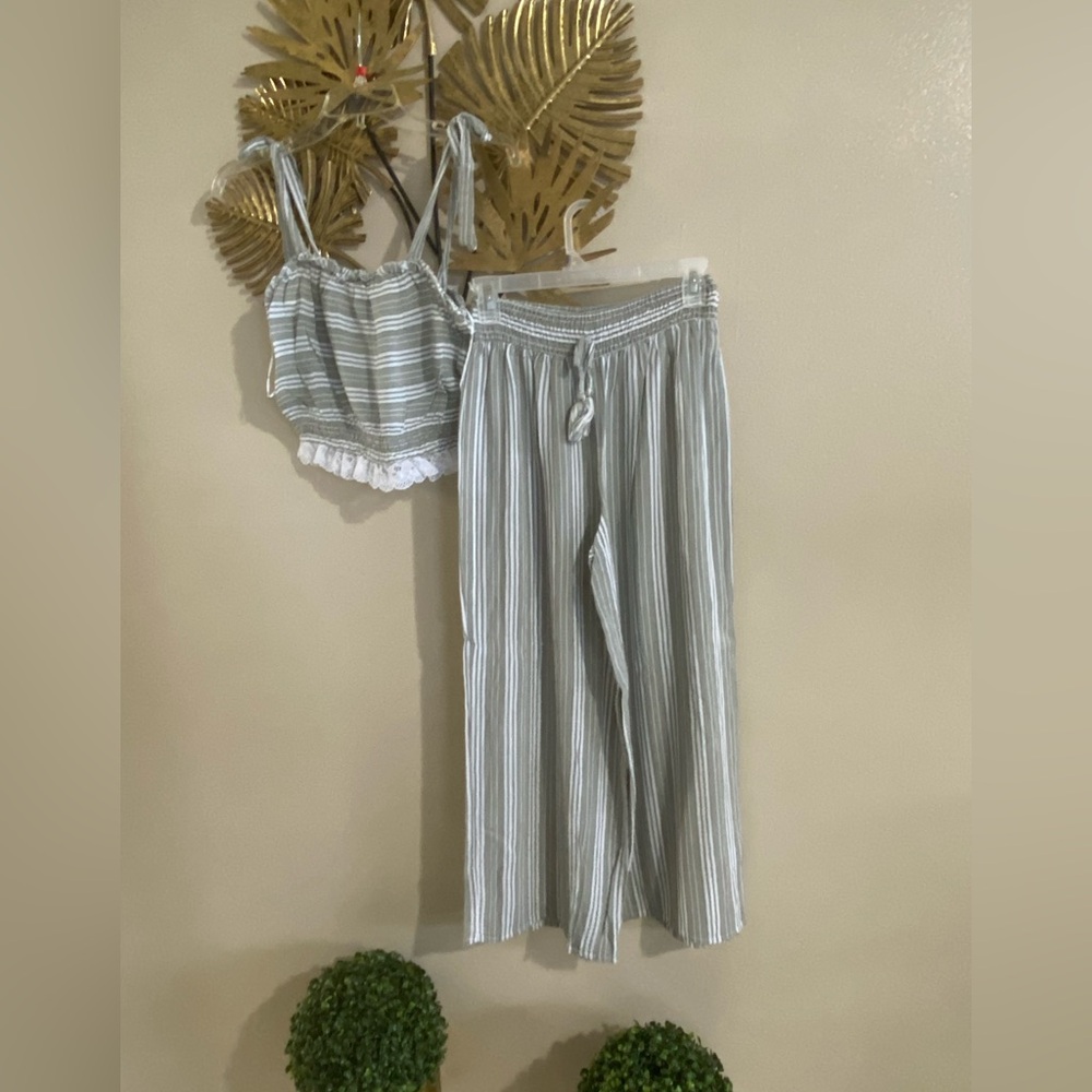 Striped Two-Piece Set with Tie Straps
